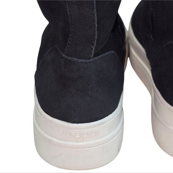 J Slides Torrie Waterproof Suede Platform Boot Women's Size 6 Black Fur Lined - Picture 5 of 11